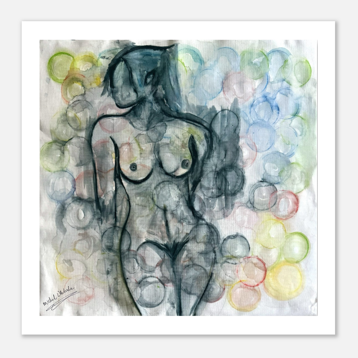 Bubble Skin fine art print detail showing transparent bubbles symbolizing desire and cosmic feminine energy