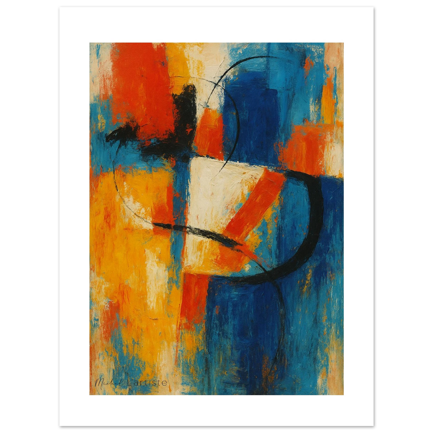 Close-up of Pulse of Abstraction limited edition fine art poster – collectible abstract print by Michel L’Artiste