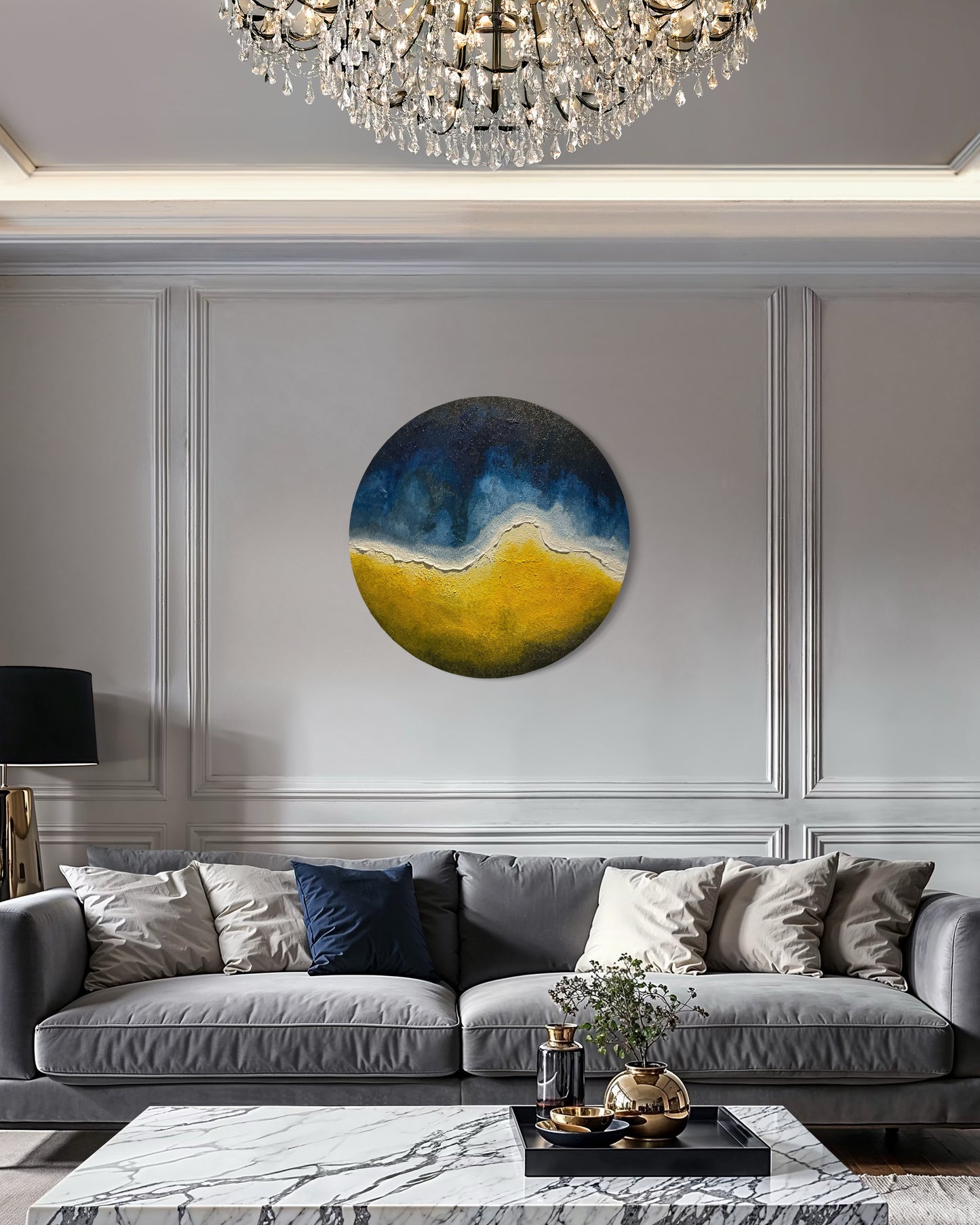 Ecliptic Horizon - Original on Wood Panel