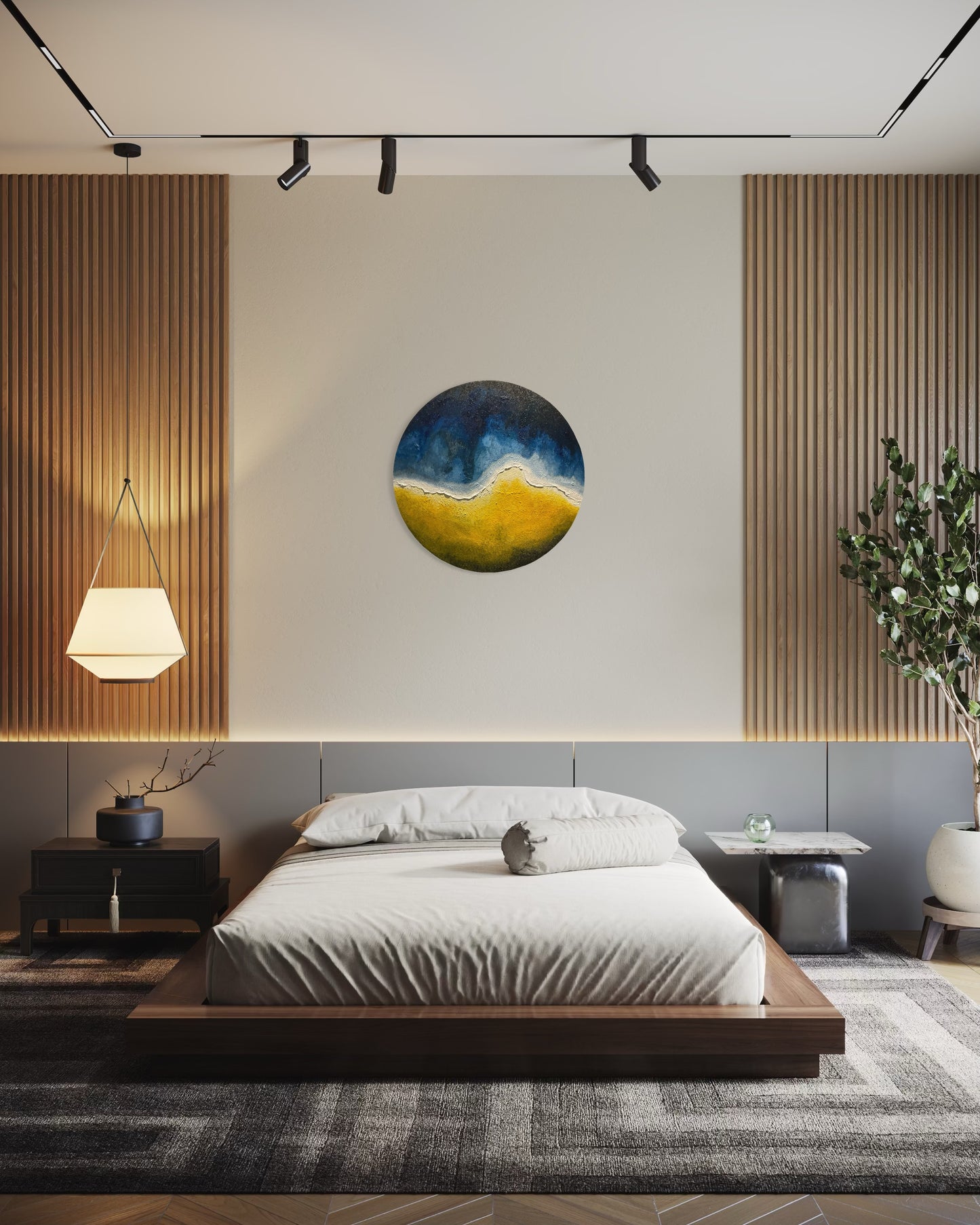 Ecliptic Horizon - Original on Wood Panel