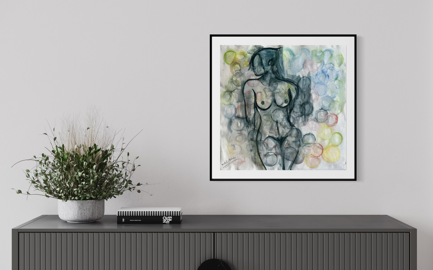 Modern wall display of Bubble Skin fine art print by Michel L’Artiste in a contemporary interior setting