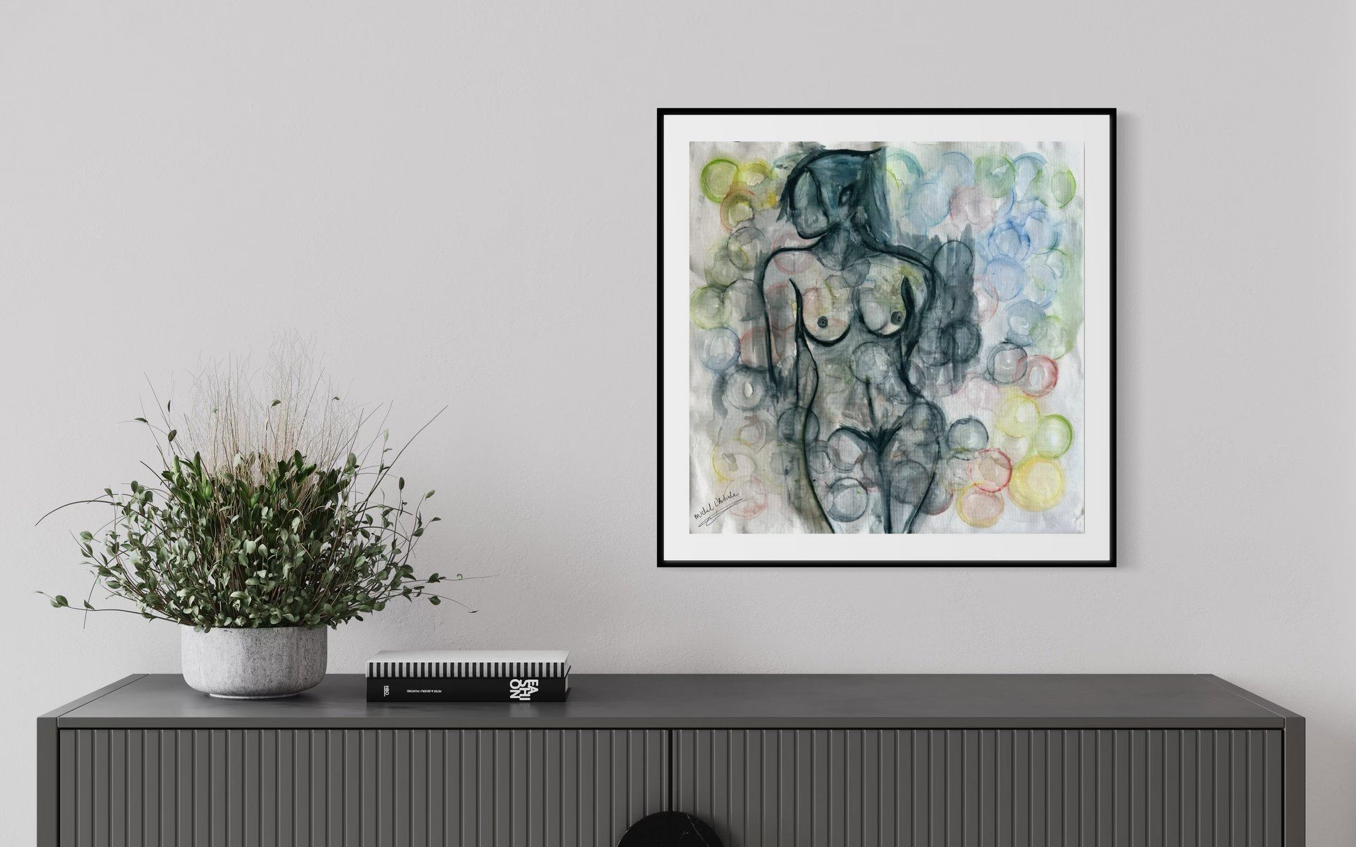 Modern wall display of Bubble Skin fine art print by Michel L’Artiste in a contemporary interior setting