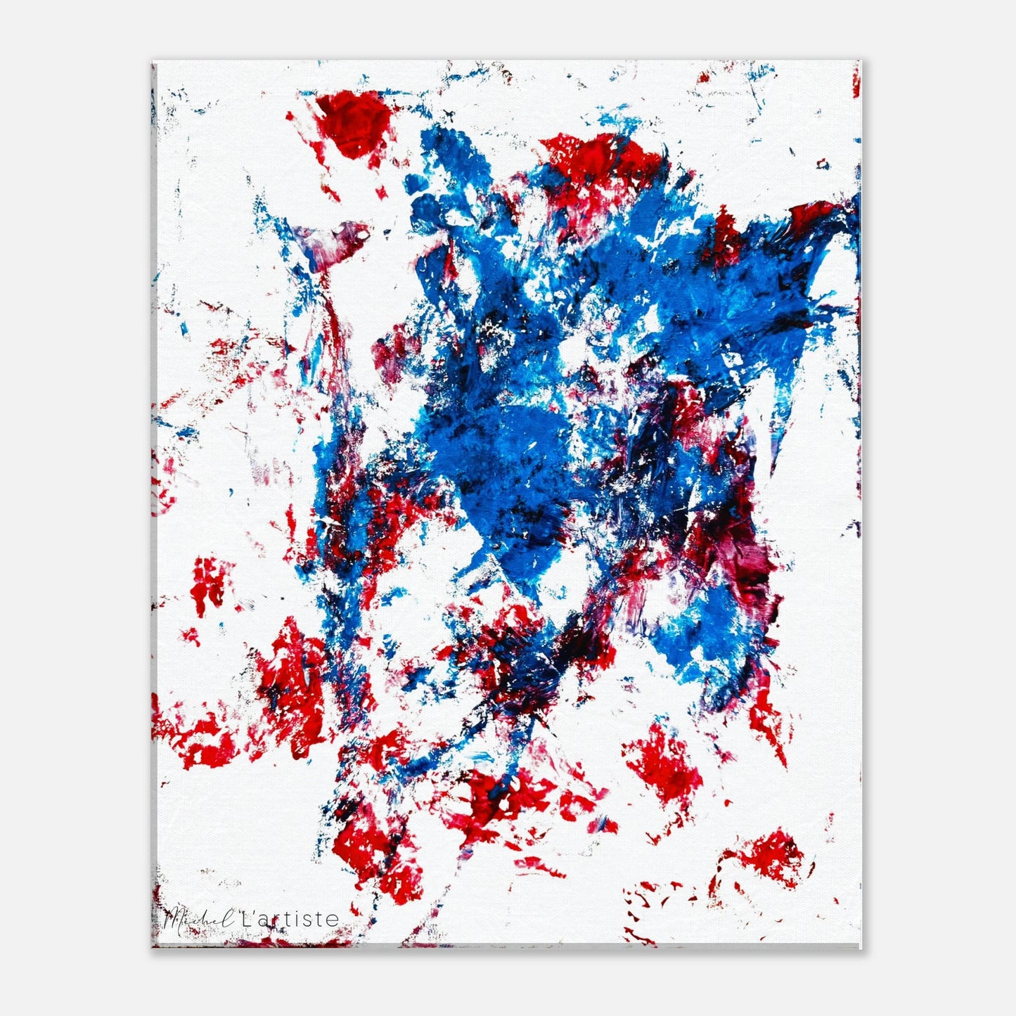 The Unexpected Artist  blue and red abstract